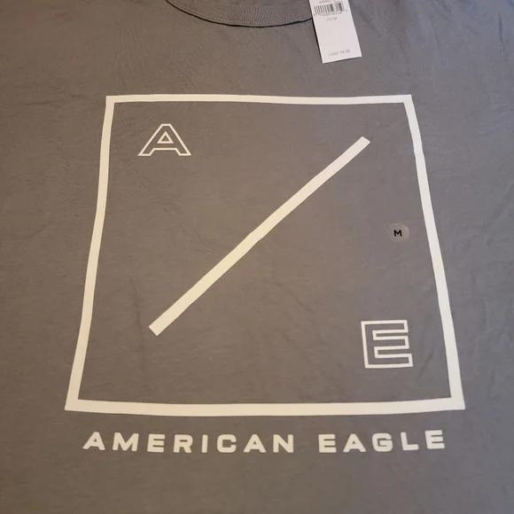 American Eagle Graphic Tee [M] Gray/White - Picture 2 of 4